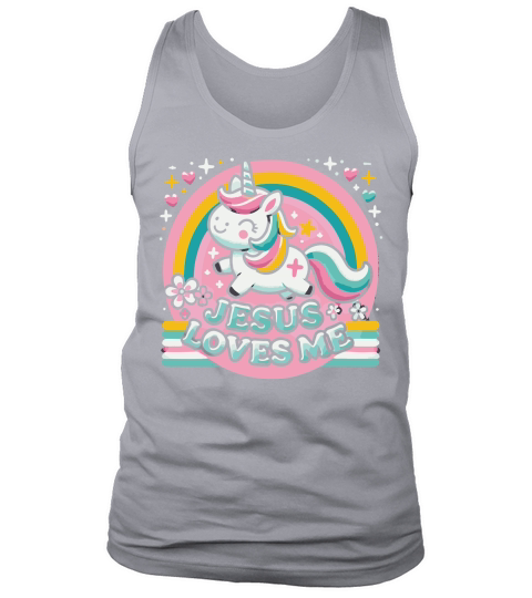 Jesus Loves Me Unicorn Christian Tank Top Unisex
