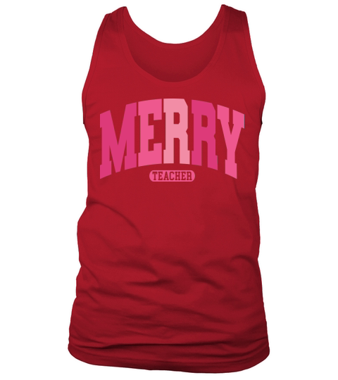 MerryTeacherPinkVarsity Tank Top Unisex