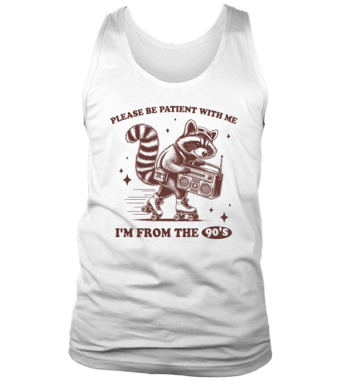 Raccoon Roller Skate Vintage Radio L Brown Tank Top Unisex