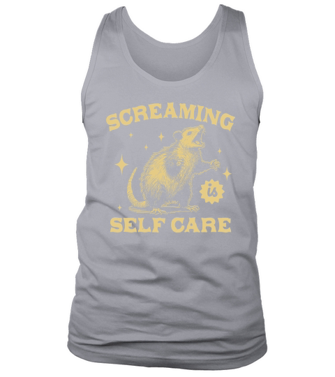 Screaming Is Self Care Possum D Yellow Tank Top Unisex