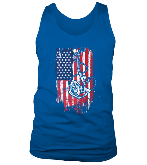 Vintage USA American Flag Bass Fishing Fisher Gift Tank Top Unisex