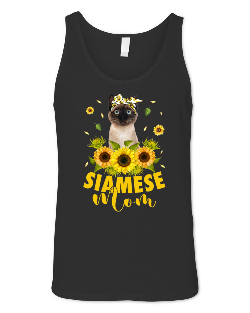 Cute Siamese Mom Cat Sunflowers Bandana Mothers Day Women Unisex Jersey Tank