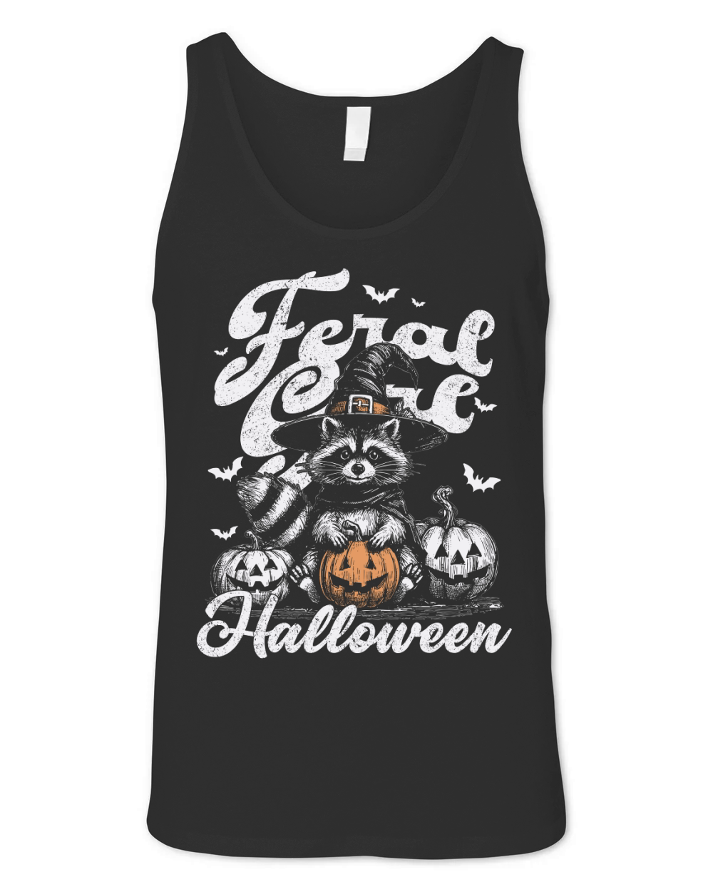 Feral girl Halloween Raccoon D White Unisex Jersey Tank