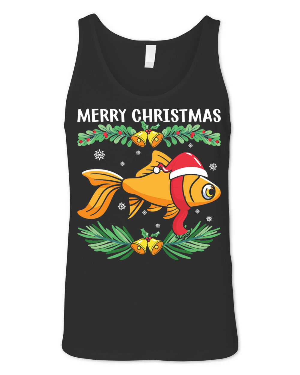 Fish Merry Christmas Goldfish Unisex Jersey Tank