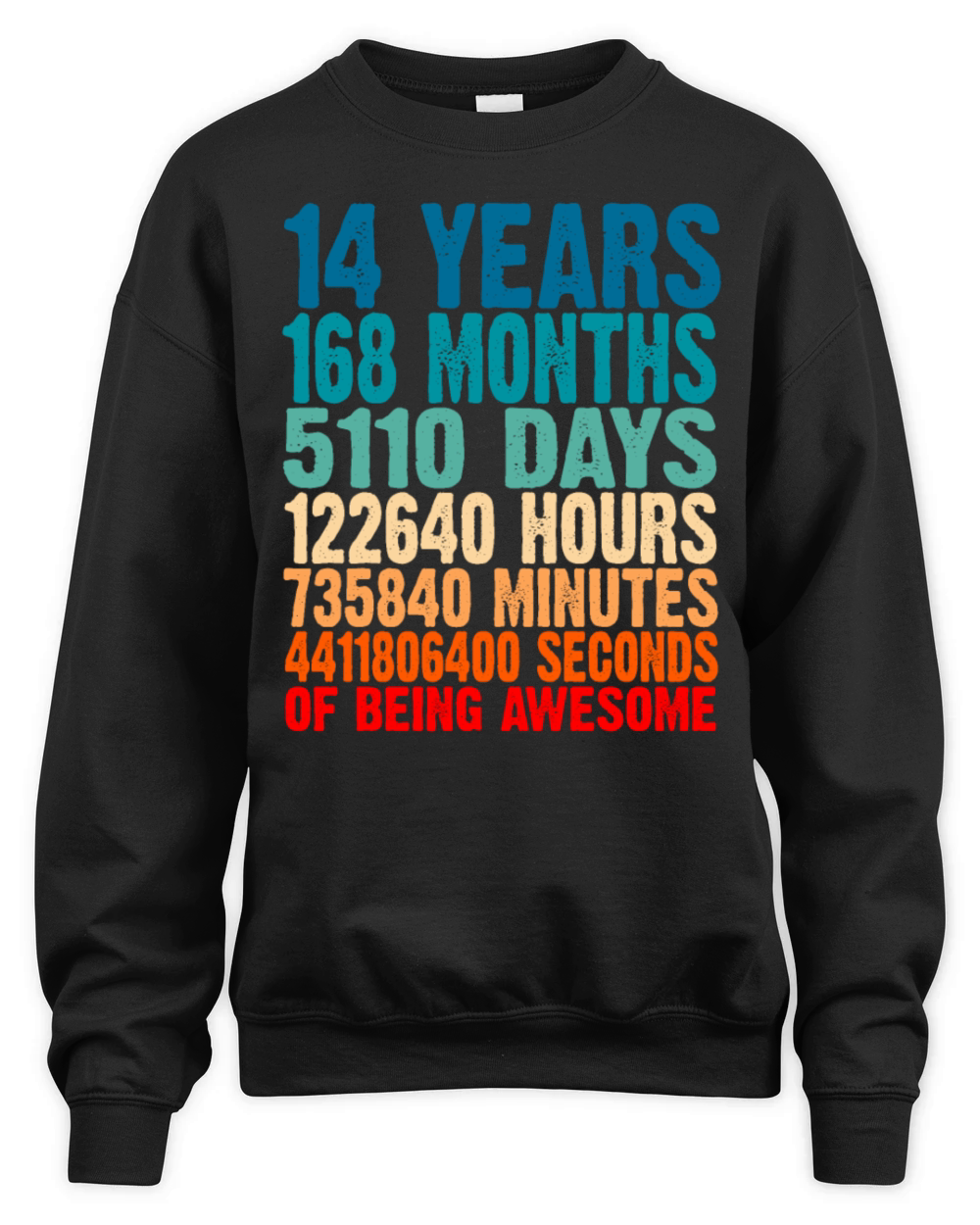 14 Years Of Being Awesome Gifts 14 Years Old 14 Bi Unisex Premium Crewneck Sweatshirt
