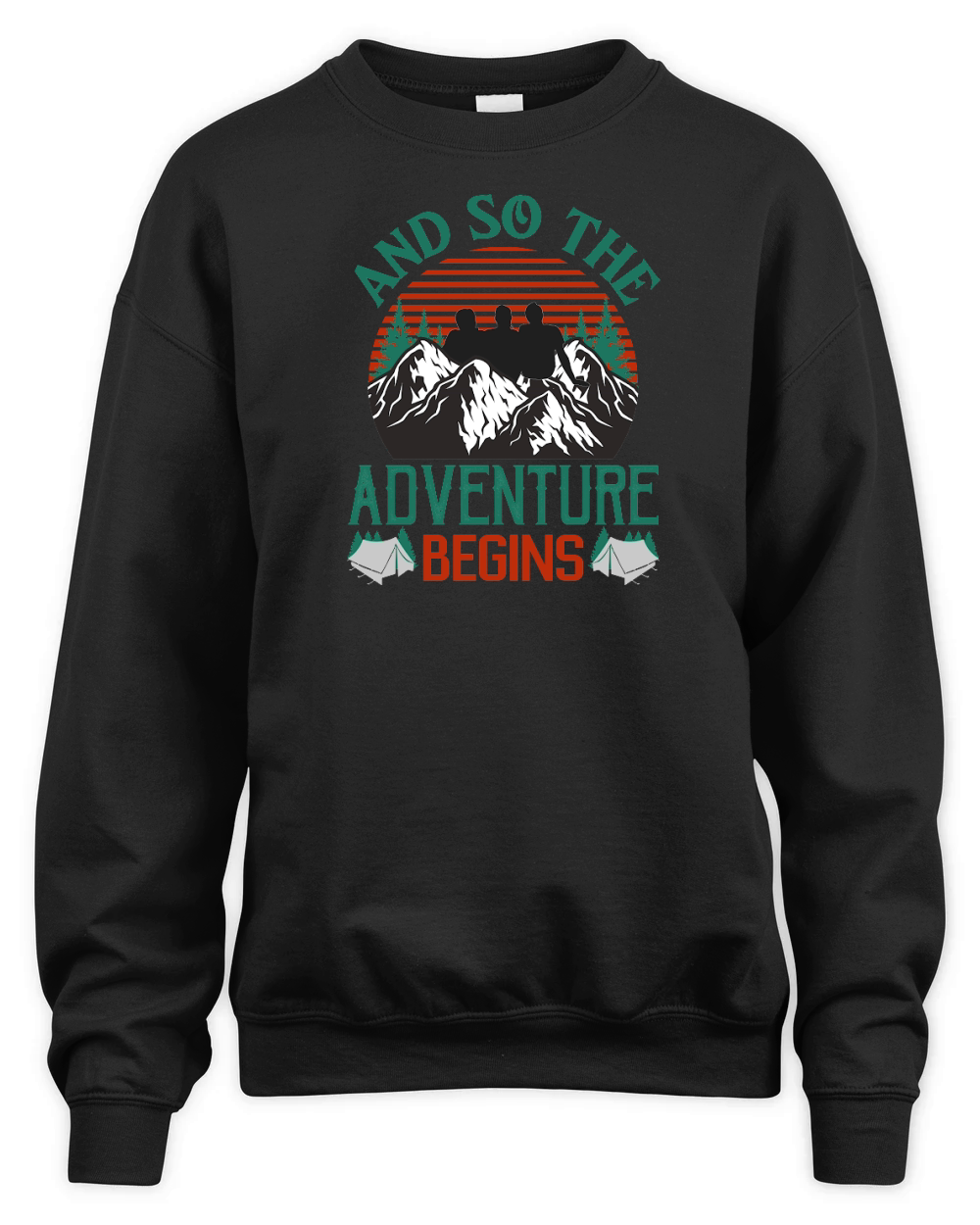 Hiking   And so the adventure begins Unisex Premium Crewneck Sweatshirt