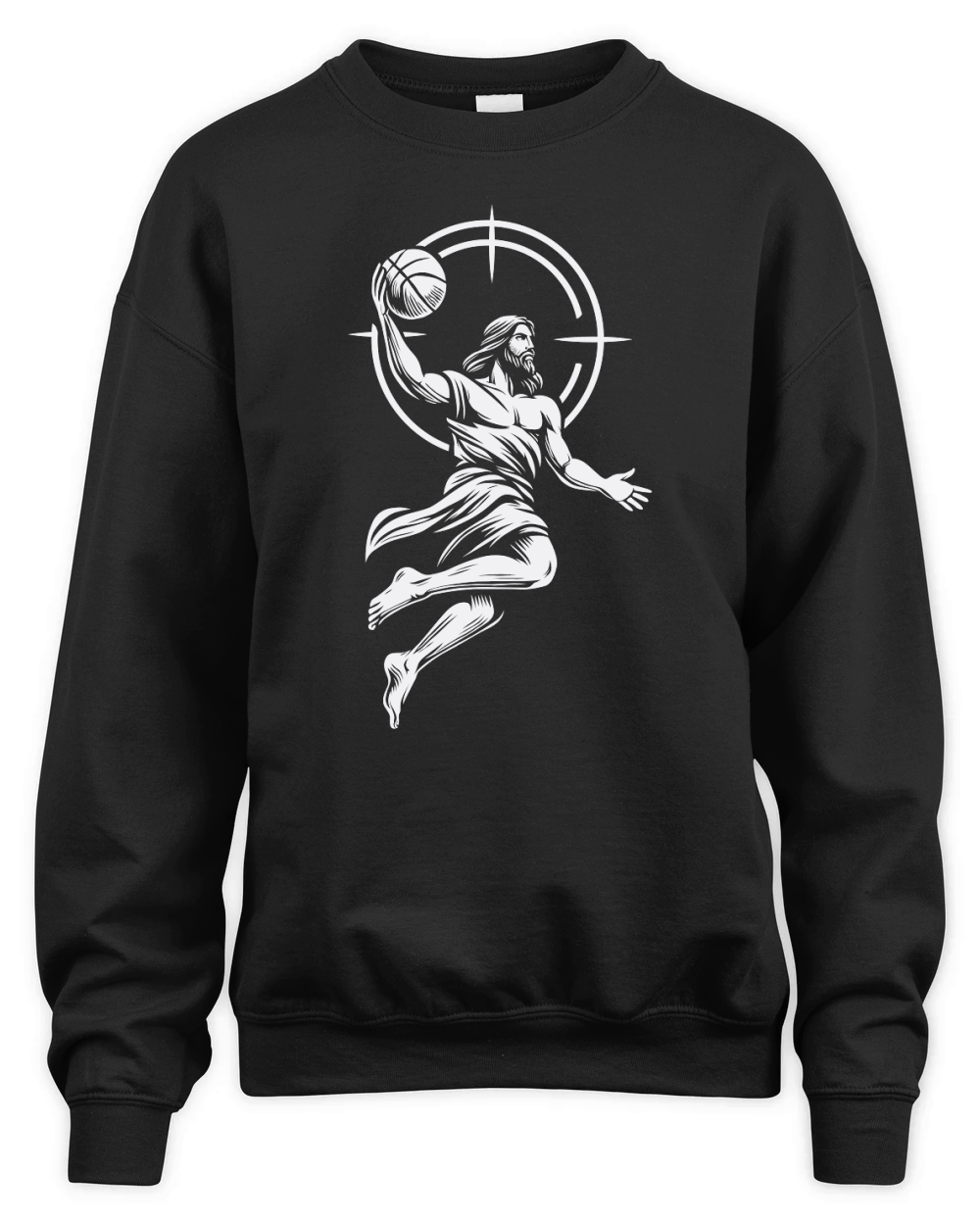 Jesus Playing Basketball Unisex Premium Crewneck Sweatshirt