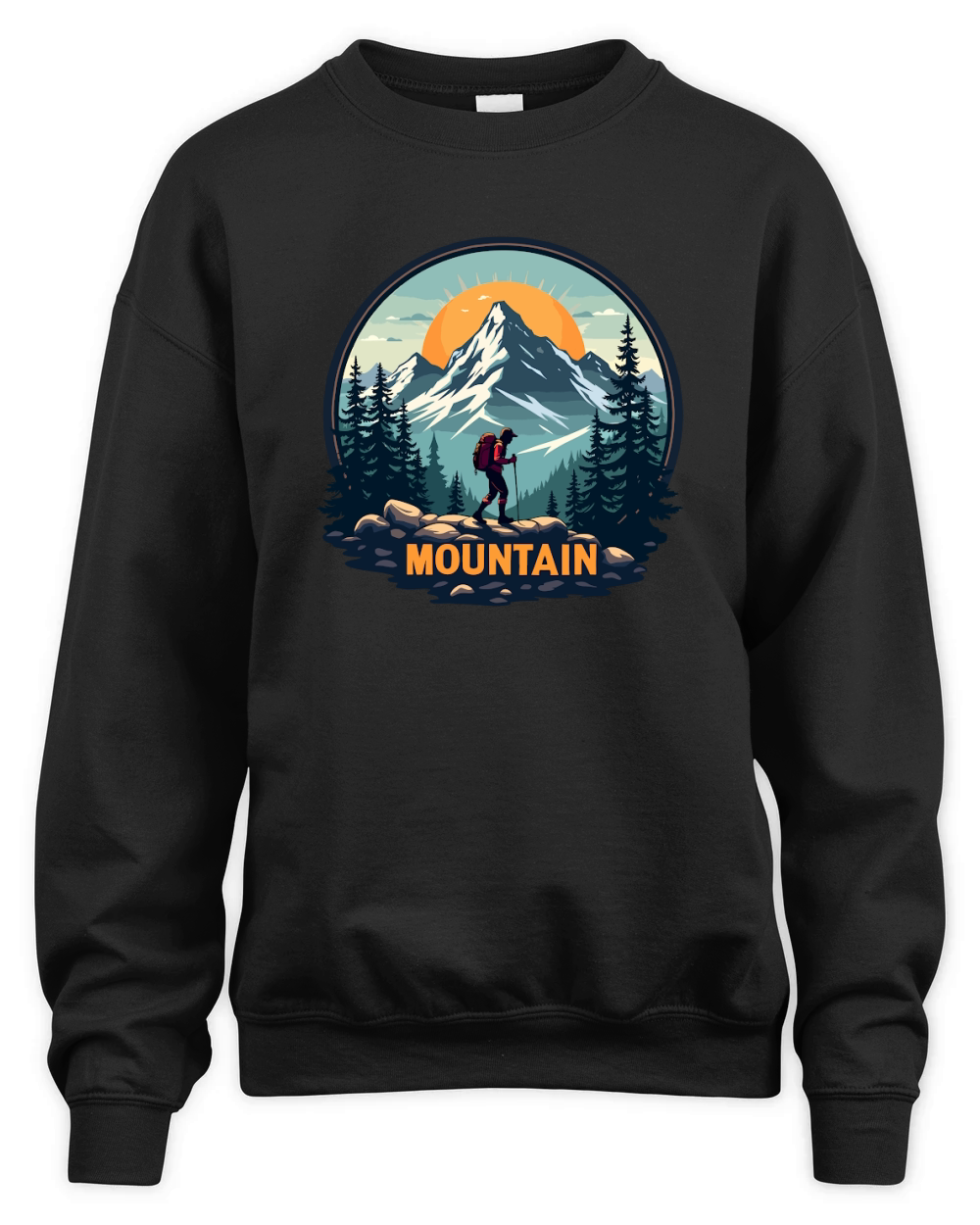Mountain explorer hiking adventure Illus 07 Unisex Premium Crewneck Sweatshirt