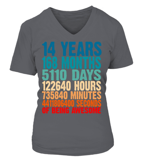 14 Years Of Being Awesome Gifts 14 Years Old 14 Bi V-neck T-Shirt Woman