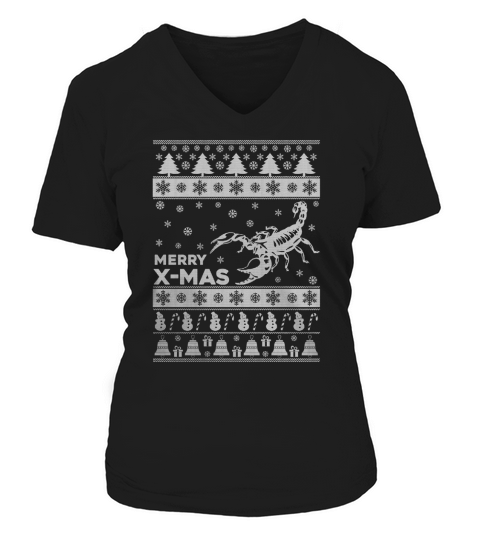 Best Scorpion Ugly Christmas V-neck T-Shirt Woman