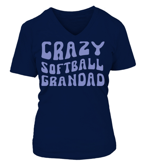 Crazy Softball Grandad V-neck T-Shirt Woman
