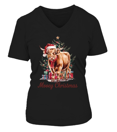 Moo Y Christmas Vintage 04 V-neck T-Shirt Woman