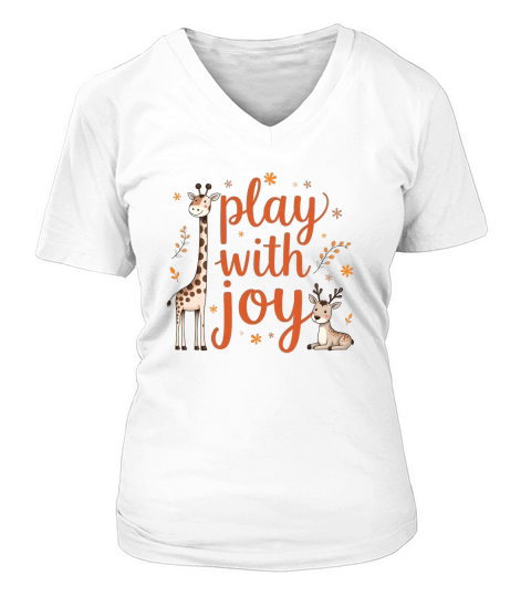 Play with joy 6 V-neck T-Shirt Woman