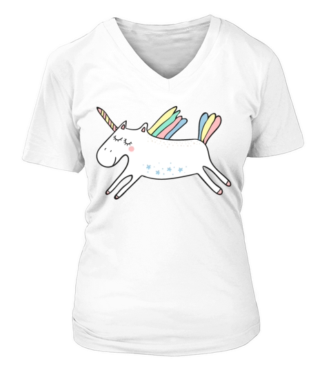 unicorn V-neck T-Shirt Woman