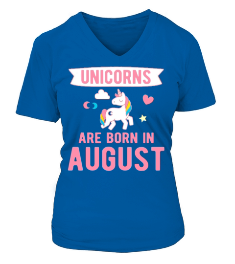 Unicorns are Born in August V-neck T-Shirt Woman
