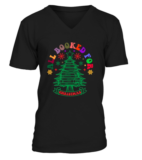 All booked for Christmas V-Neck T-shirt