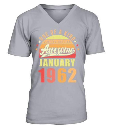 Birthday Awesome since January 1962 V-Neck T-shirt