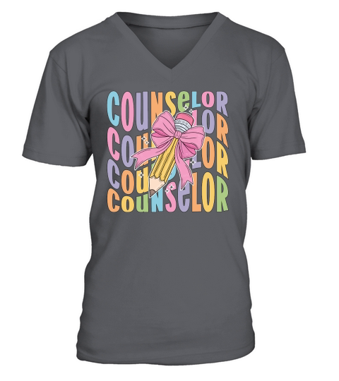 counselor pencil wavy V-Neck T-shirt