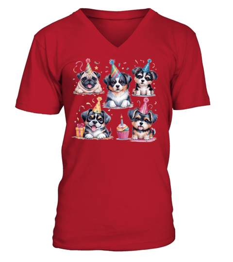 Dog Watercolor Bundle 02 V-Neck T-shirt