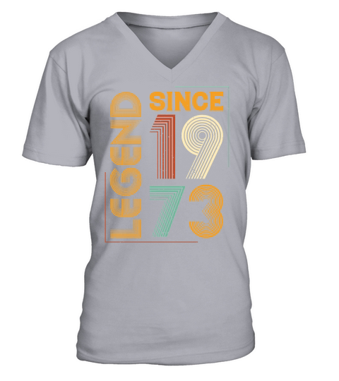Legend Since 1973 Birthday T Shirt Design (1) V-Neck T-shirt