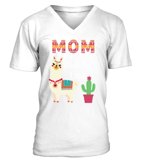 Mom of the birthday girl V-Neck T-shirt