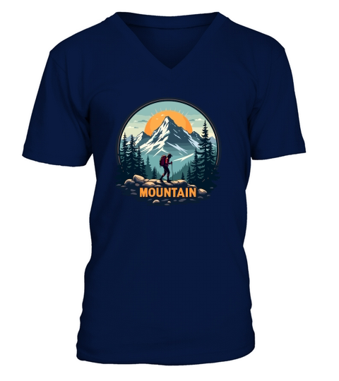 Mountain explorer hiking adventure Illus 07 V-Neck T-shirt