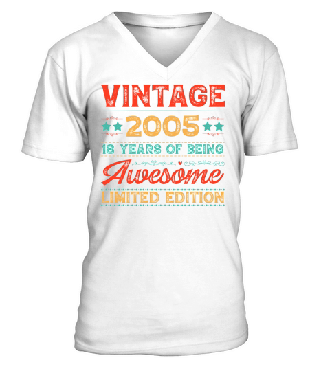Vintage 2005 Being Awesome Limited Edition Birthday (1) V-Neck T-shirt