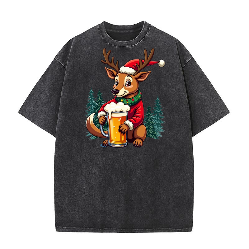 Animal Beer Christmas Sublimation Bundle 16 Washed T-Shirt