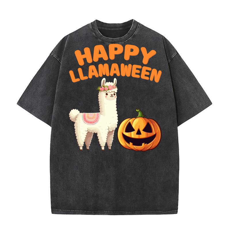 Happy llamaween Washed T-Shirt