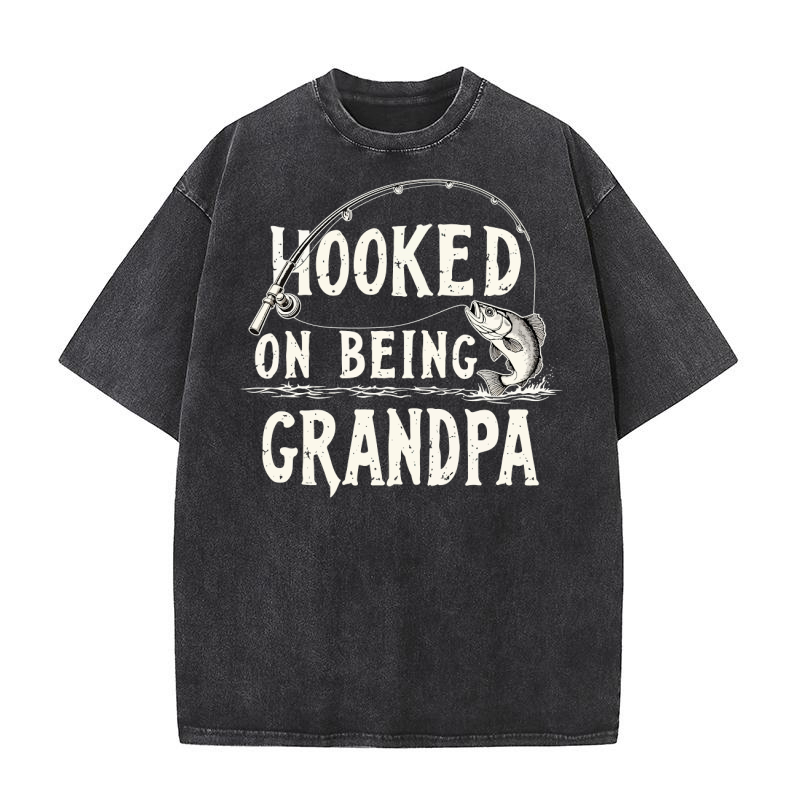 Hooker on being Grandpa Washed T-Shirt
