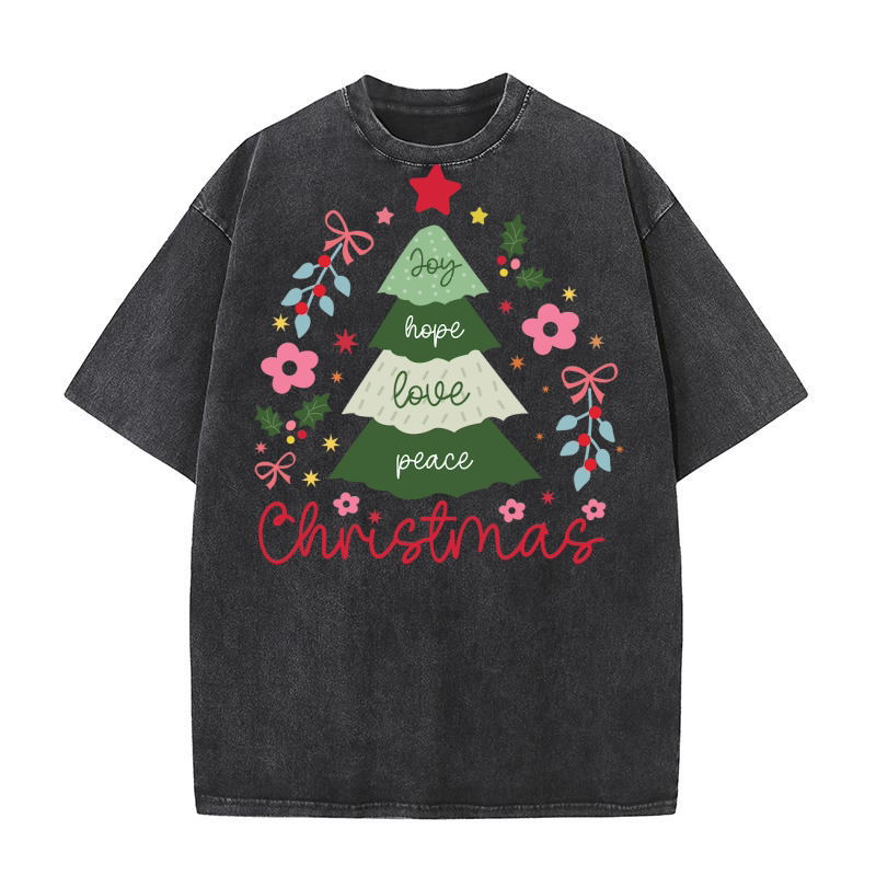 Joy hope love peace christmas Washed T-Shirt