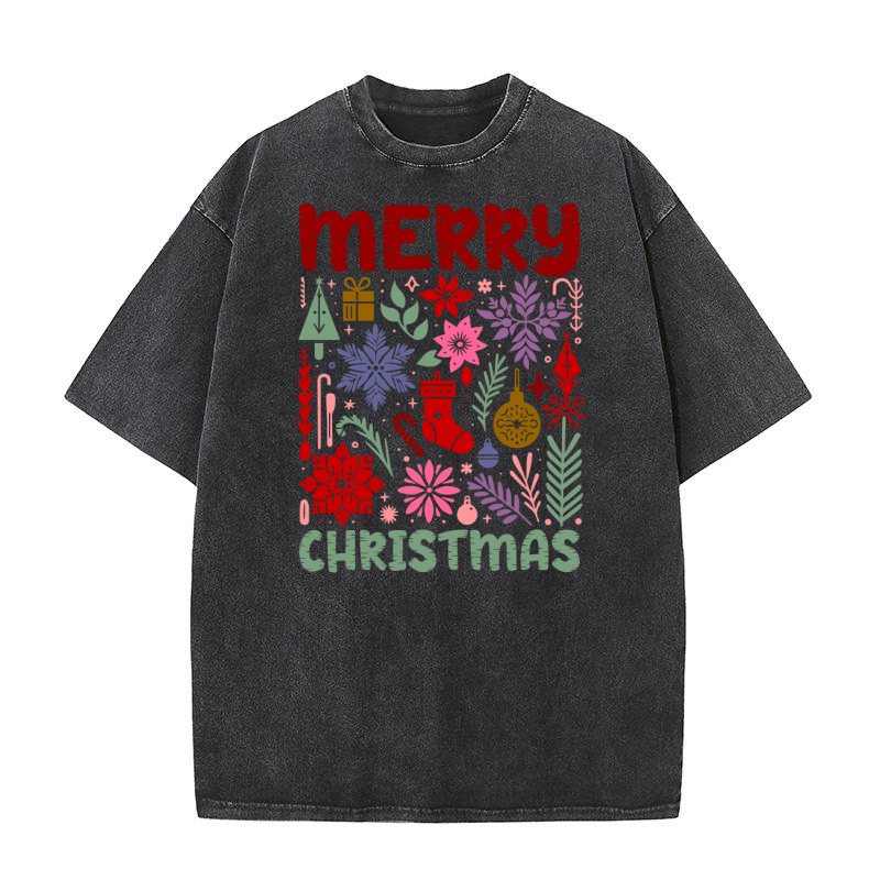 Merry Christmas Boho 2 Washed T-Shirt