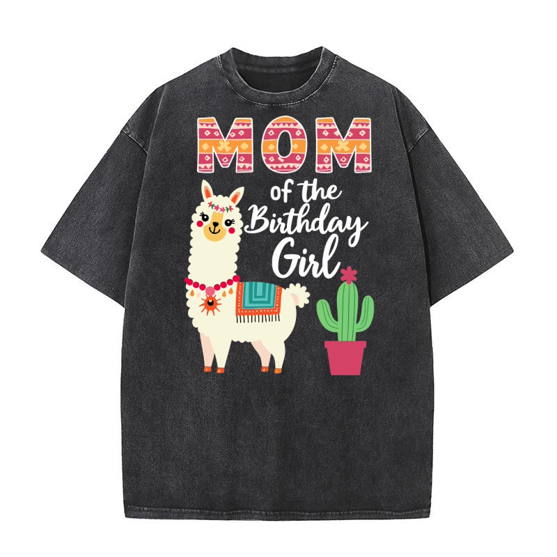 Mom of the birthday girl Washed T-Shirt