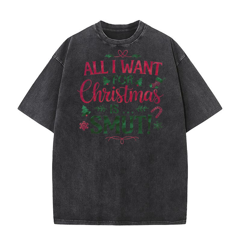 Naughty Christmas Smut Tee Washed T-Shirt