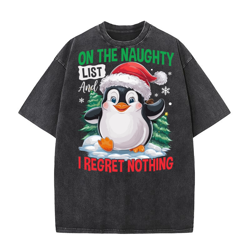 On The Naughty List And I Regret Nothing 02 Washed T-Shirt