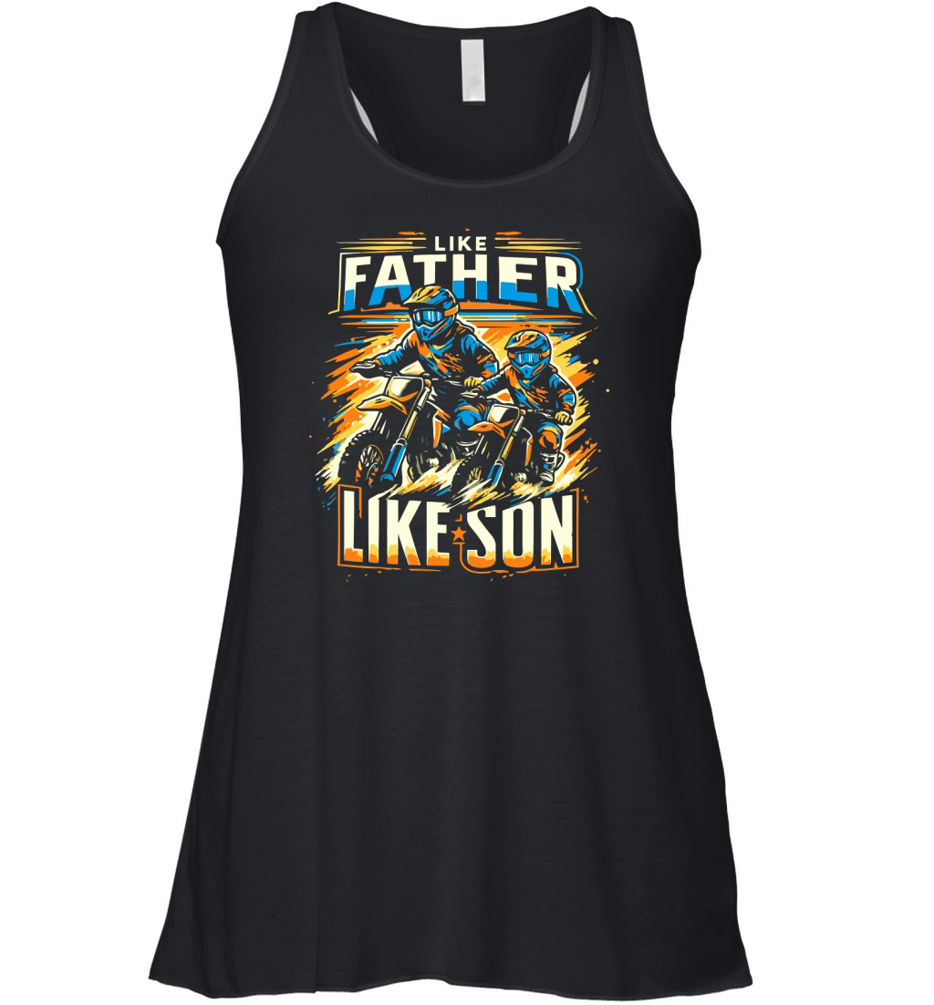ather and Son Dirtbike Racing Women's Flowy Tank Top