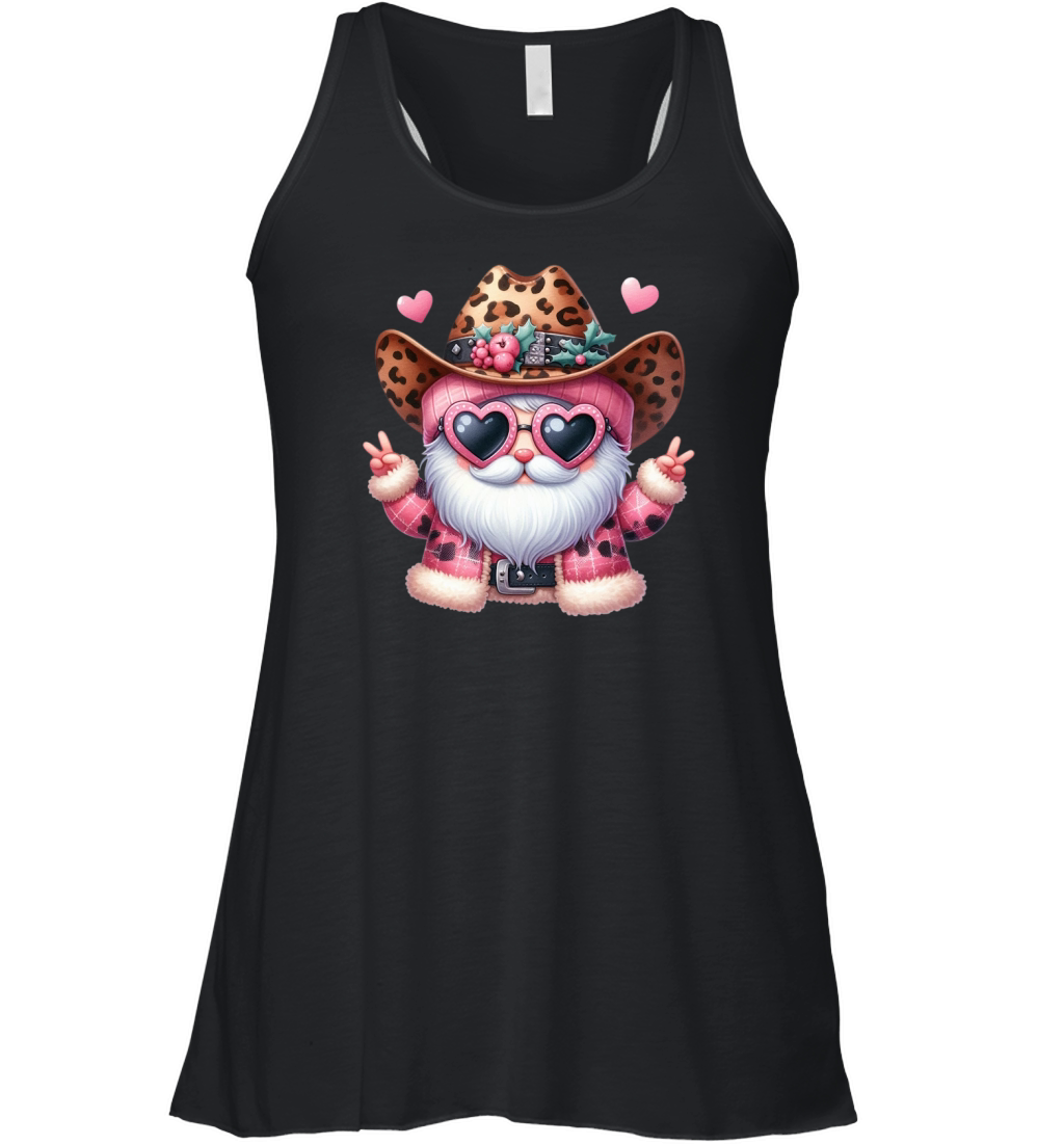 Leopard Santa Watercolor Christmas Women's Flowy Tank Top