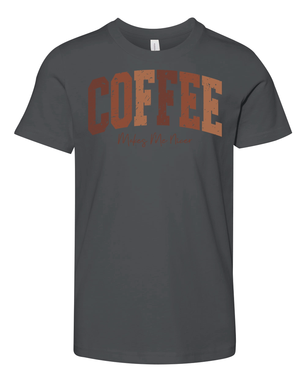 CoffeeMakesMeNicer Retro Youth Unisex Jersey Tee