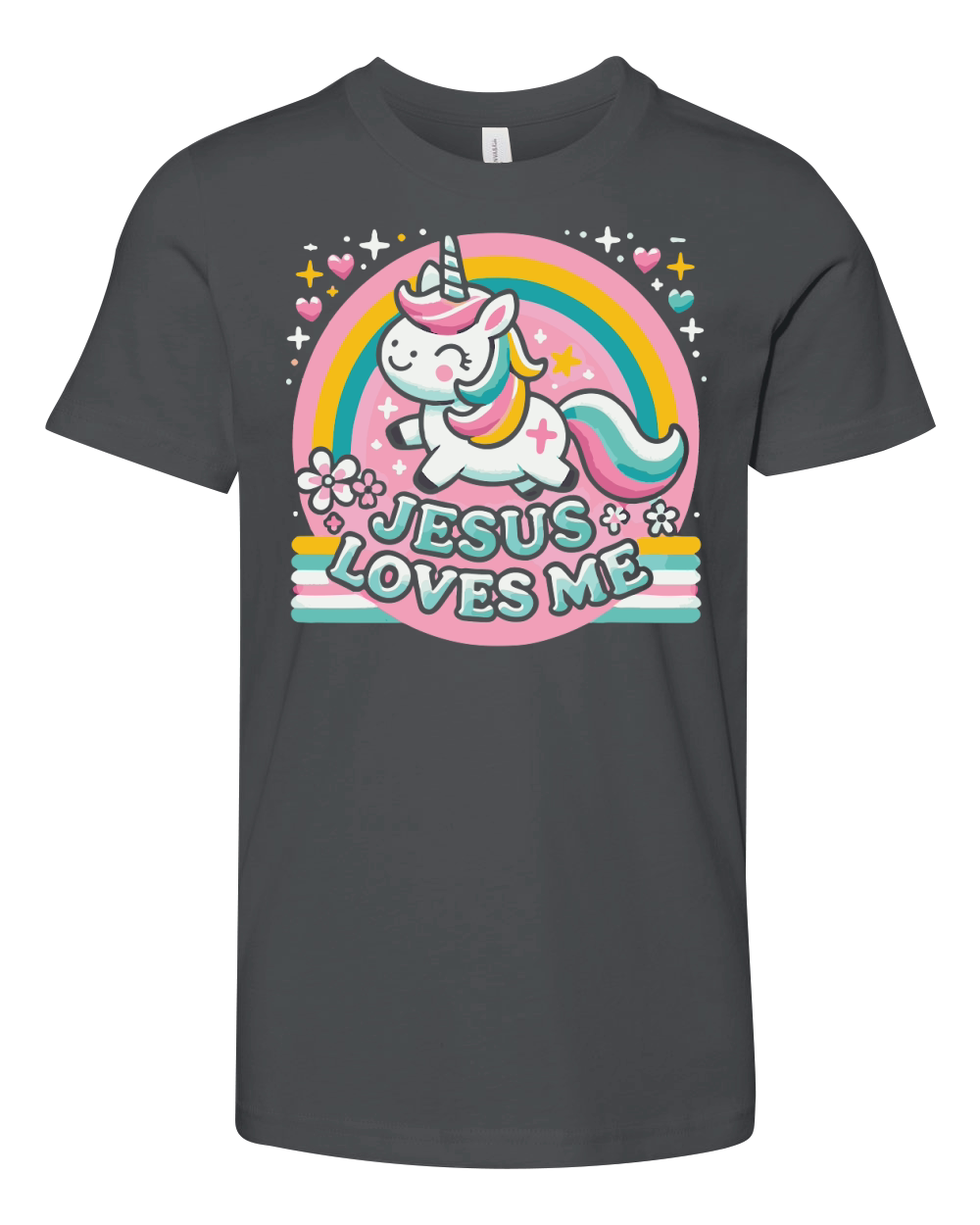 Jesus Loves Me Unicorn Christian Youth Unisex Jersey Tee