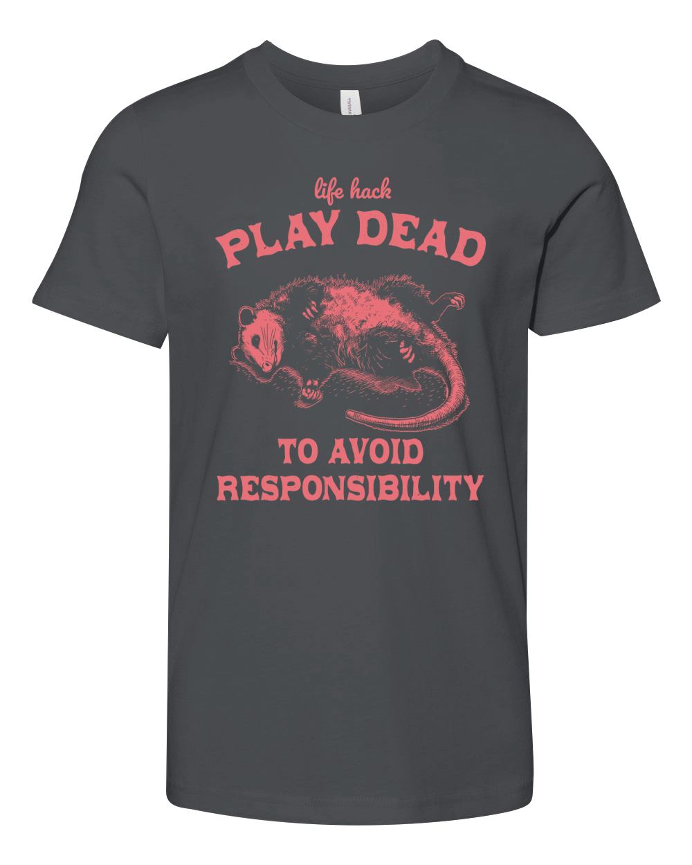 Life hack Play Dead To Avoid D Red Youth Unisex Jersey Tee