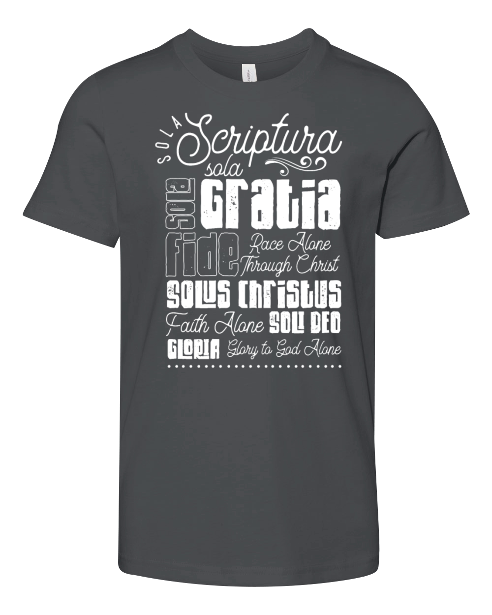 Sola Scriptura Protestant Christian Quote Youth Unisex Jersey Tee