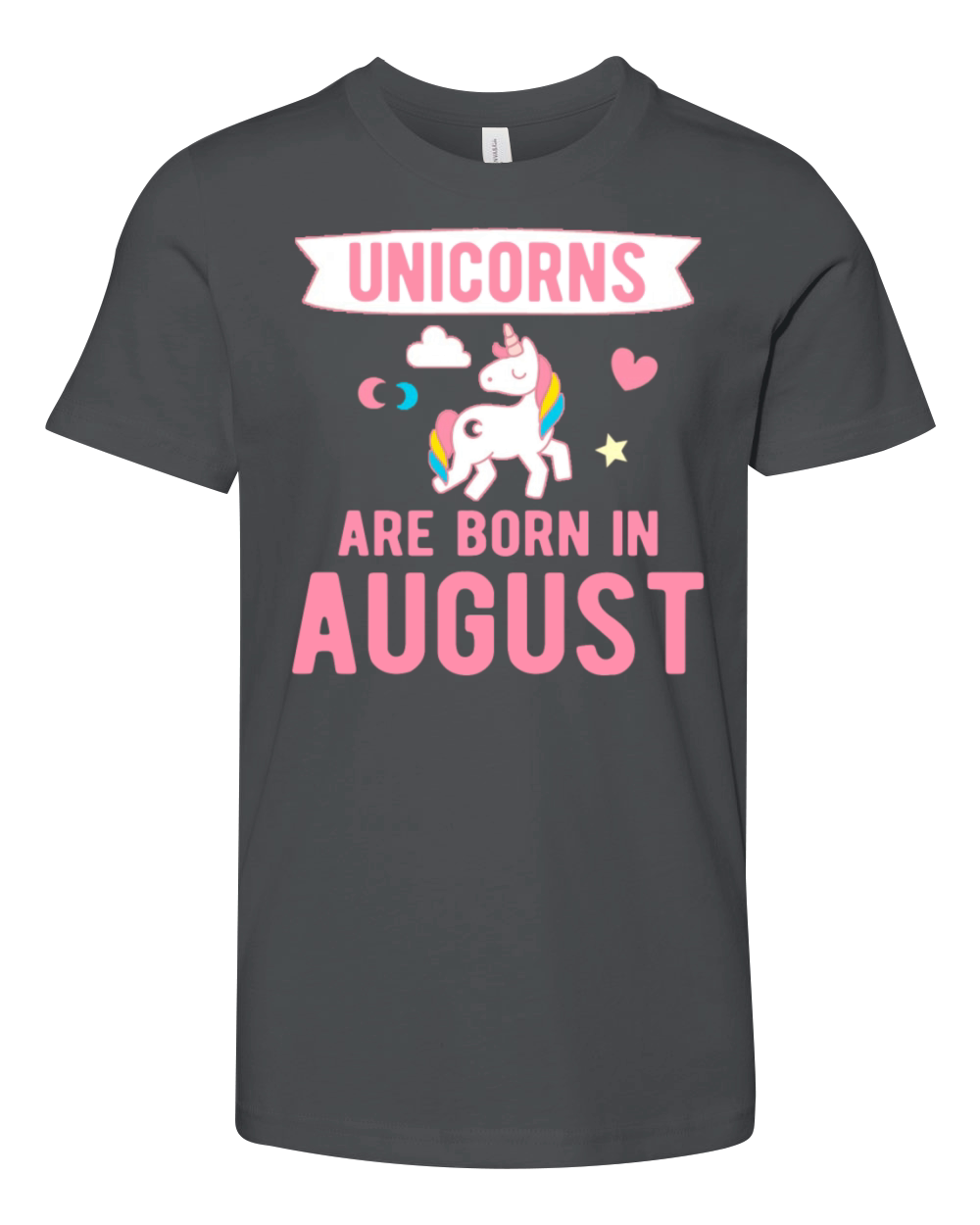 Unicorns are Born in August Youth Unisex Jersey Tee