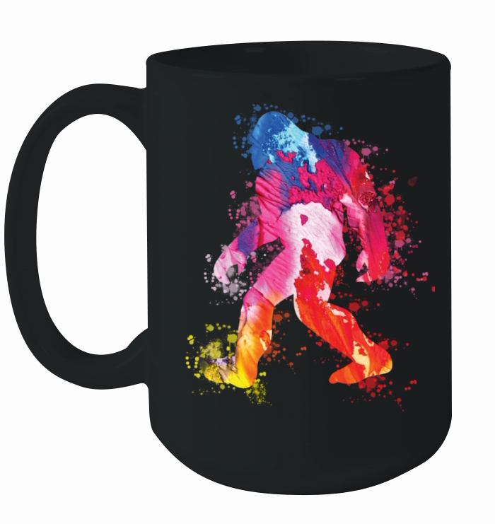 Bigfoot Color Silhouette Sasquatch Art Ceramic Mug