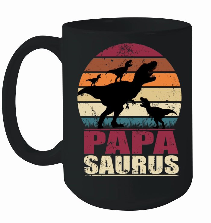 Papasaurus Dinosaur Triplets Father Trex Dino Papa Ceramic Mug