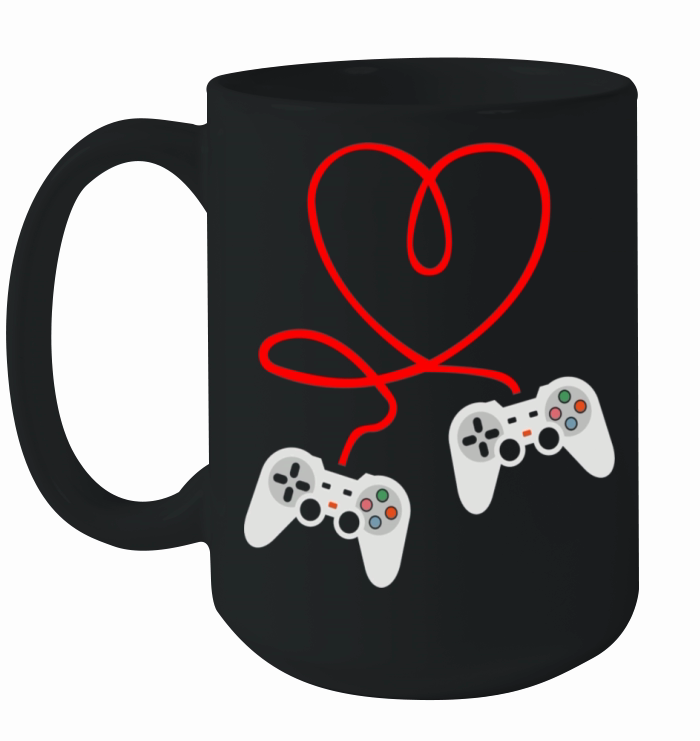 Video Gamer Valentines Day T Shirt With Controller Ceramic Mug