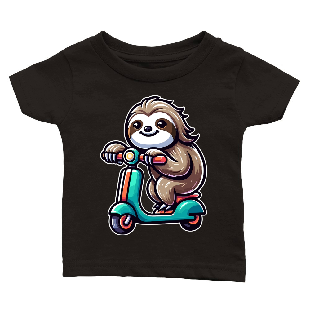 Sloth Riding Scooter 6 Classic Baby Crewneck T-shirt