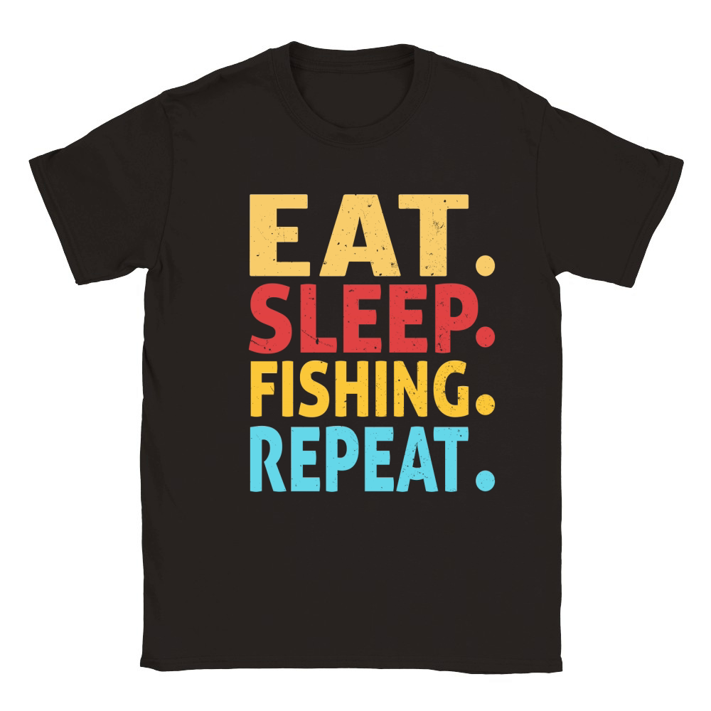 Eat sleep fishing repeat Classic Kids Crewneck T-shirt