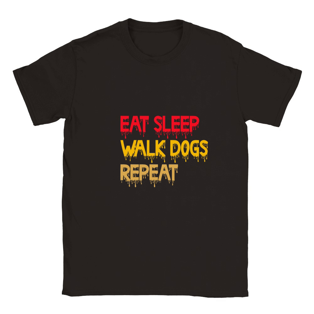 Eat Sleep Walks Dogs Repeat 2 Classic Kids Crewneck T-shirt