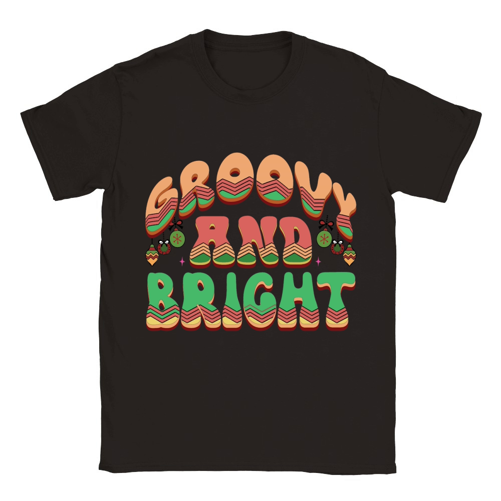 groovy and bright,Christmas Classic Kids Crewneck T-shirt