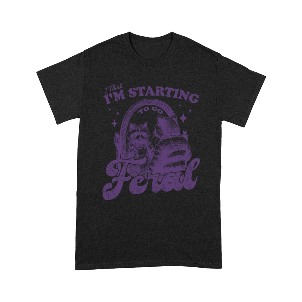Raccoon in Mirror L Violet Comfort T-shirt